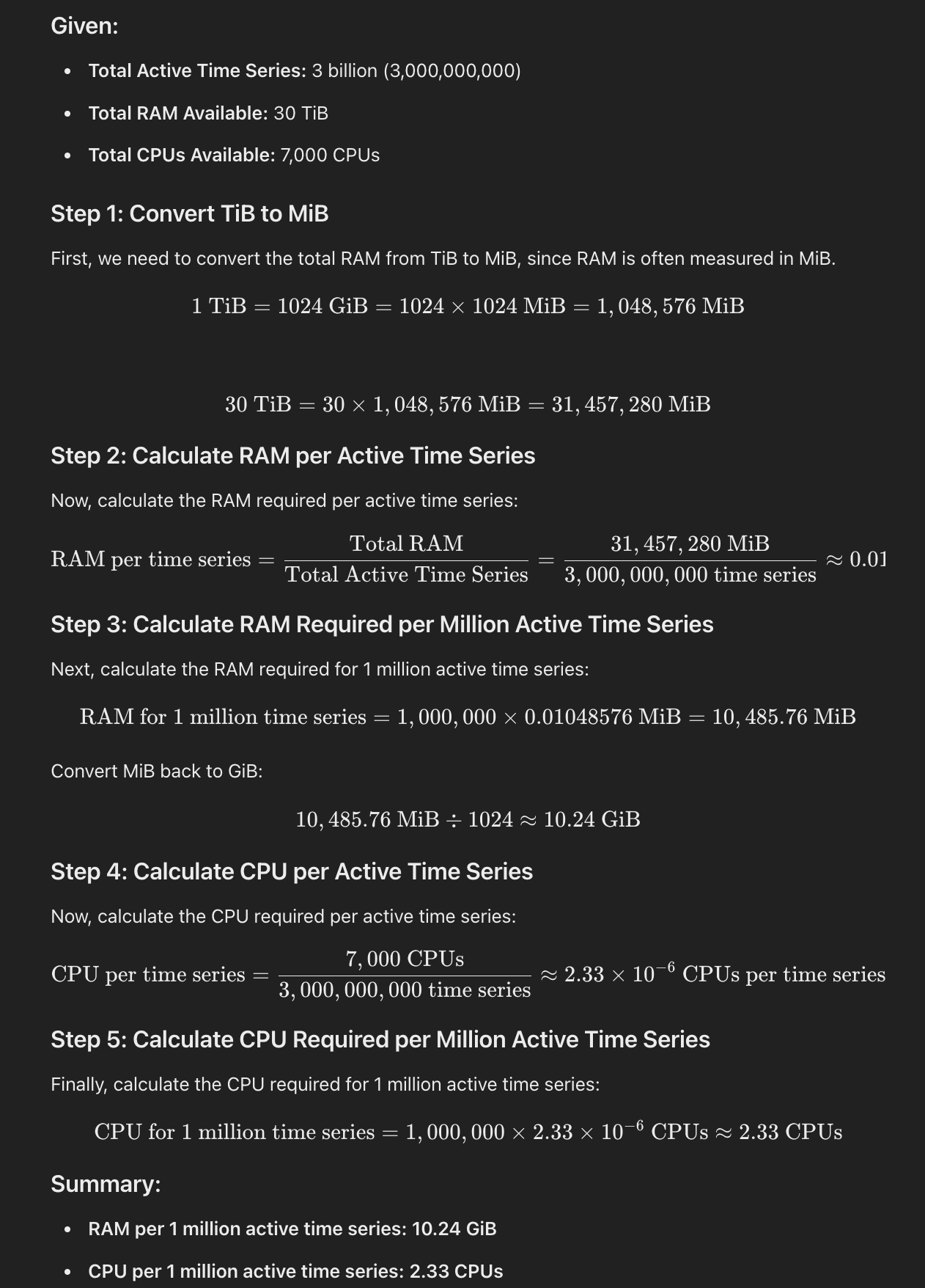 mimir cpu and memory usage