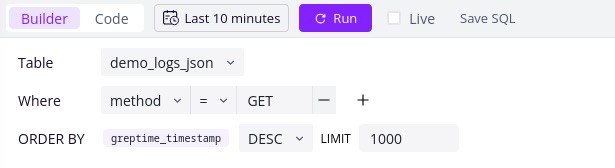 GreptimeDB Dashboard Query Builder