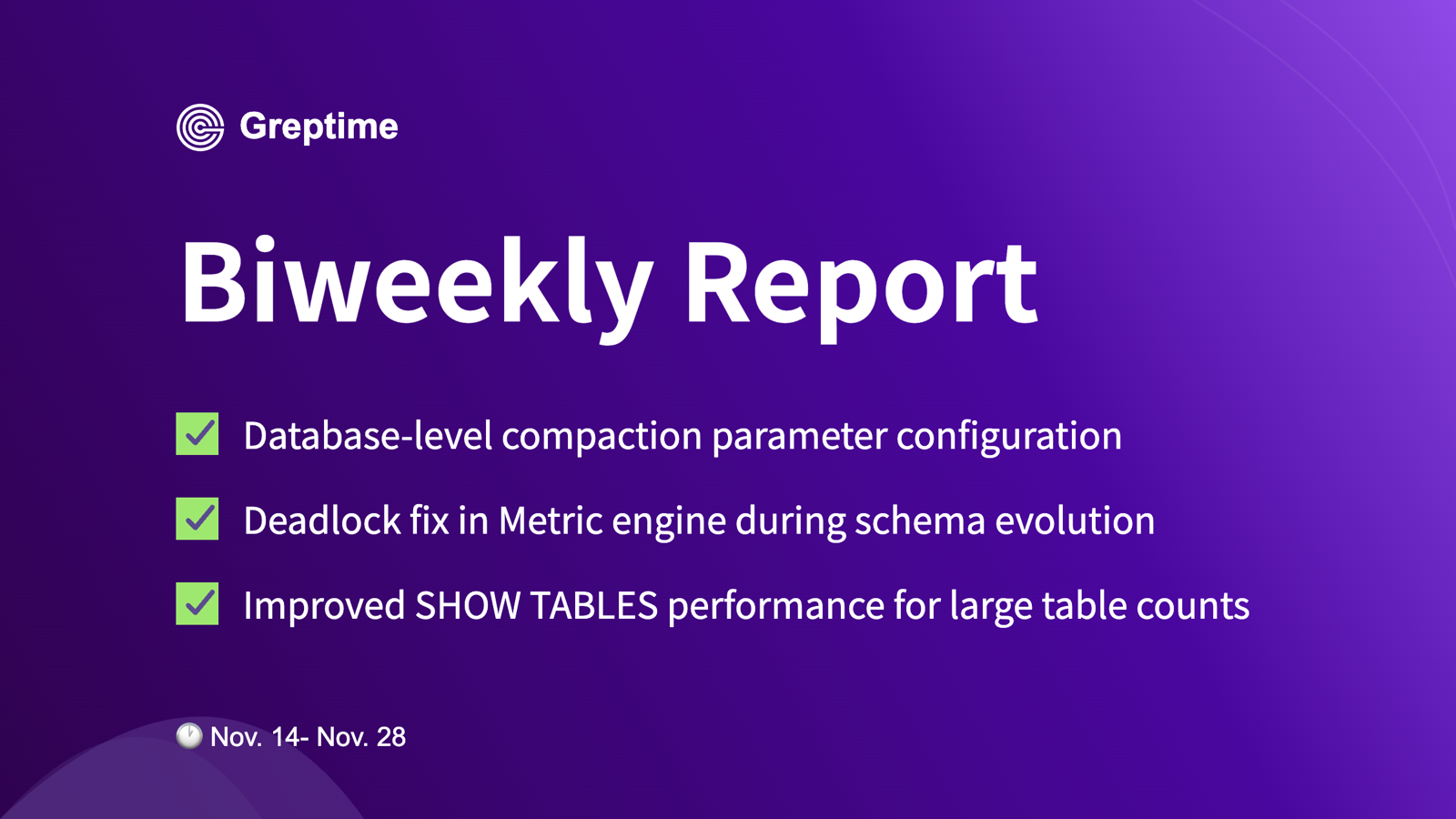 Deadlock Fix & SHOW TABLES Speedup | Greptime Biweekly Report - No. 71