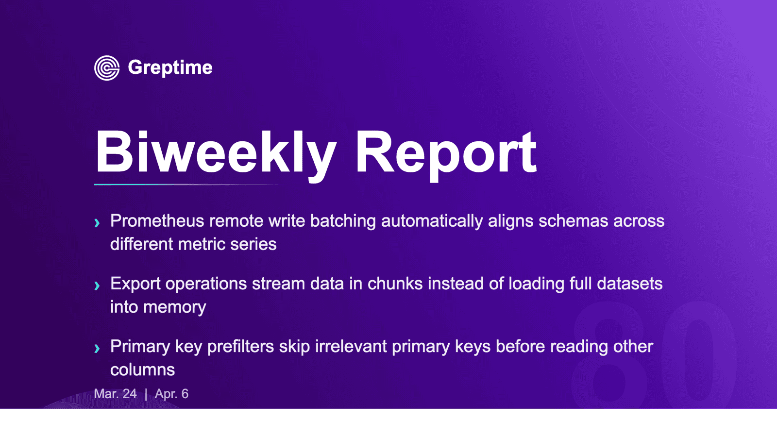 Prometheus Schema Auto-alignment & Flat Scan Path | Greptime Biweekly Report - No. 80