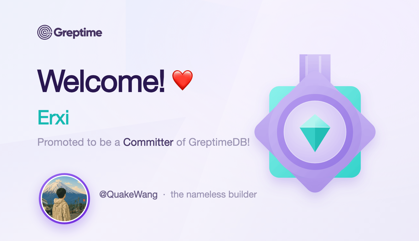 Welcome New Committer Erxi | Greptime Biweekly Report - No. 84