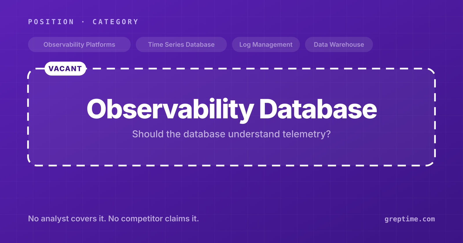 Observability Database: Should the Database Understand Telemetry?