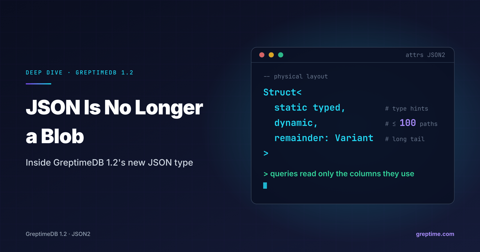 JSON Is No Longer a Blob: Inside GreptimeDB 1.2's New JSON Type